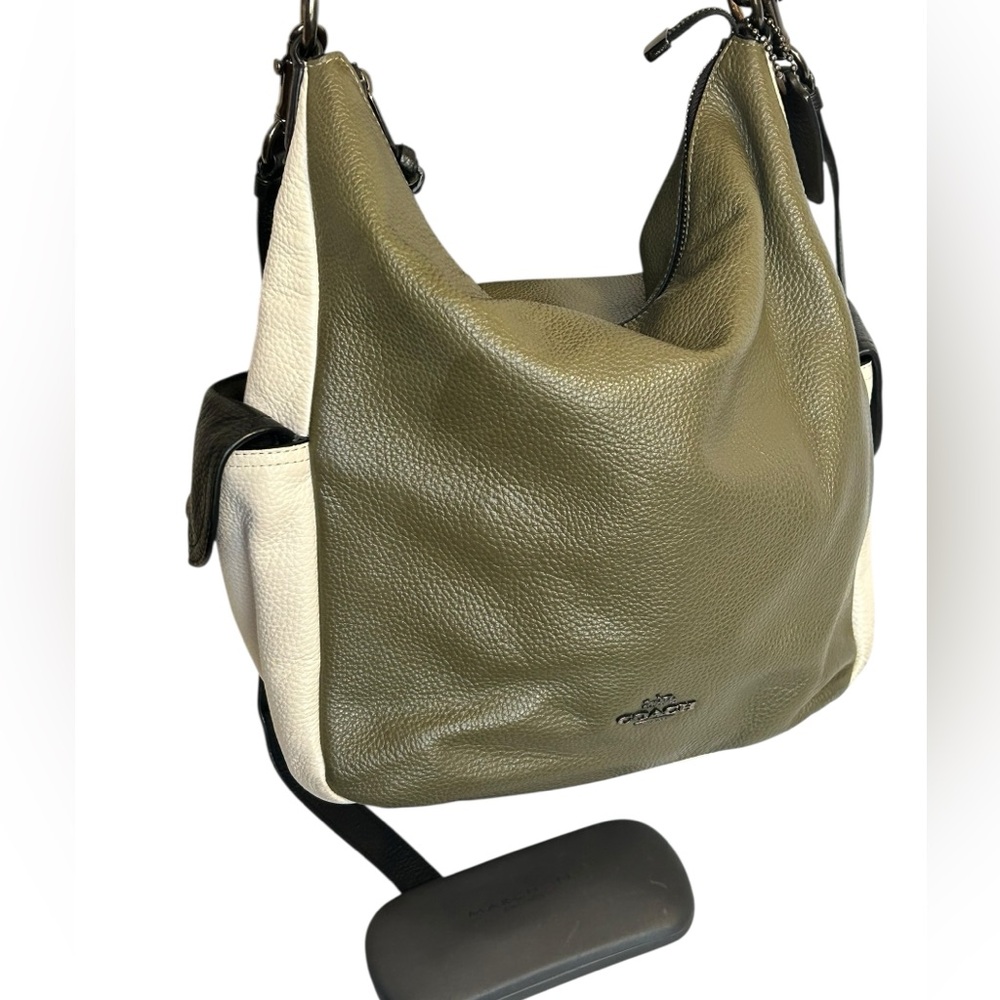 Coach Penny Crossbody Shoulder Bag Purse Colorblock Green, Black A2122-6154 - Picture 4 of 16